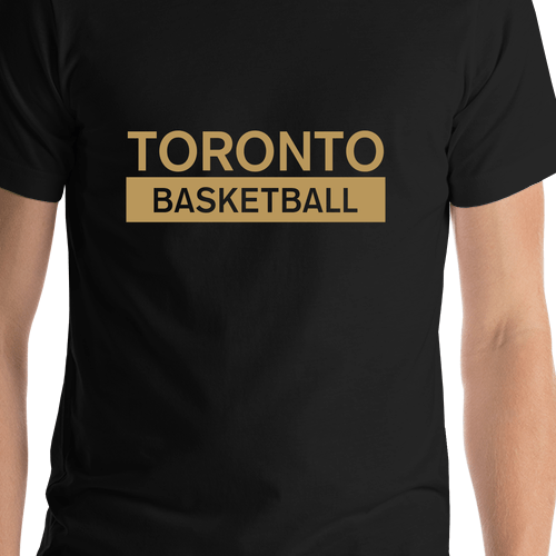 Custom Toronto Basketball T-Shirt - Black - Shirt Close-Up View