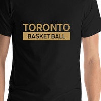 Thumbnail for Custom Toronto Basketball T-Shirt - Black - Shirt Close-Up View