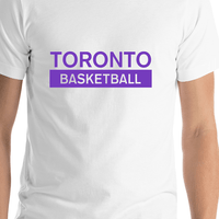 Thumbnail for Custom Toronto Basketball T-Shirt - White - Shirt Close-Up View