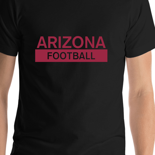 Custom Arizona Football T-Shirt - Black - Shirt Close-Up View