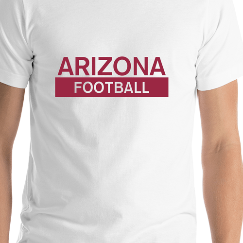 Custom Arizona Football T-Shirt - White - Shirt Close-Up View