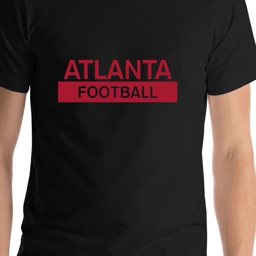 Custom Atlanta Football T-Shirt - Black - Shirt Close-Up View
