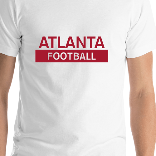 Custom Atlanta Football T-Shirt - White - Shirt Close-Up View