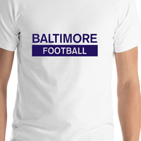 Thumbnail for Custom Baltimore Football T-Shirt - White - Shirt Close-Up View