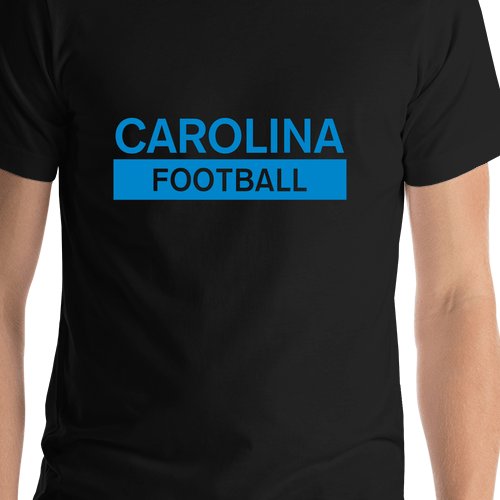 Custom Carolina Football T-Shirt - Black - Shirt Close-Up View