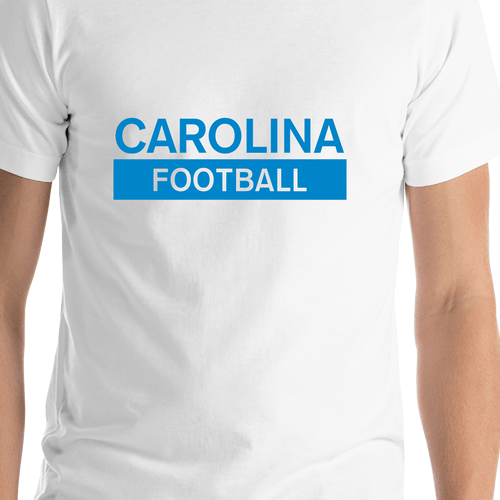 Custom Carolina Football T-Shirt - White - Shirt Close-Up View