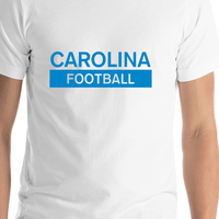 Thumbnail for Custom Carolina Football T-Shirt - White - Shirt Close-Up View
