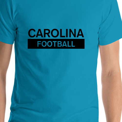Custom Carolina Football T-Shirt - Teal - Shirt Close-Up View