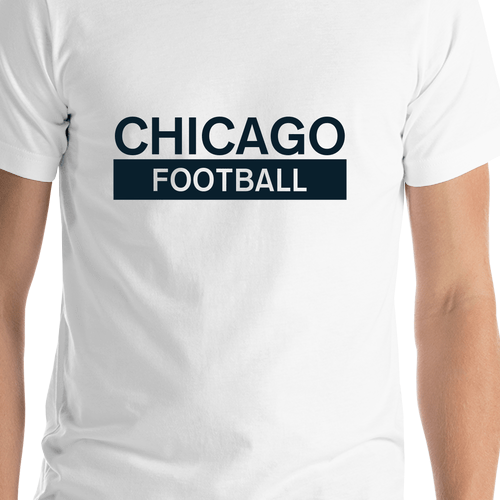 Custom Chicago Football T-Shirt - White - Shirt Close-Up View