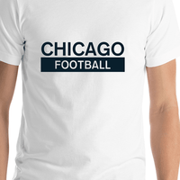Thumbnail for Custom Chicago Football T-Shirt - White - Shirt Close-Up View