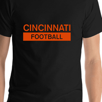 Thumbnail for Custom Cincinnati Football T-Shirt - Black - Shirt Close-Up View