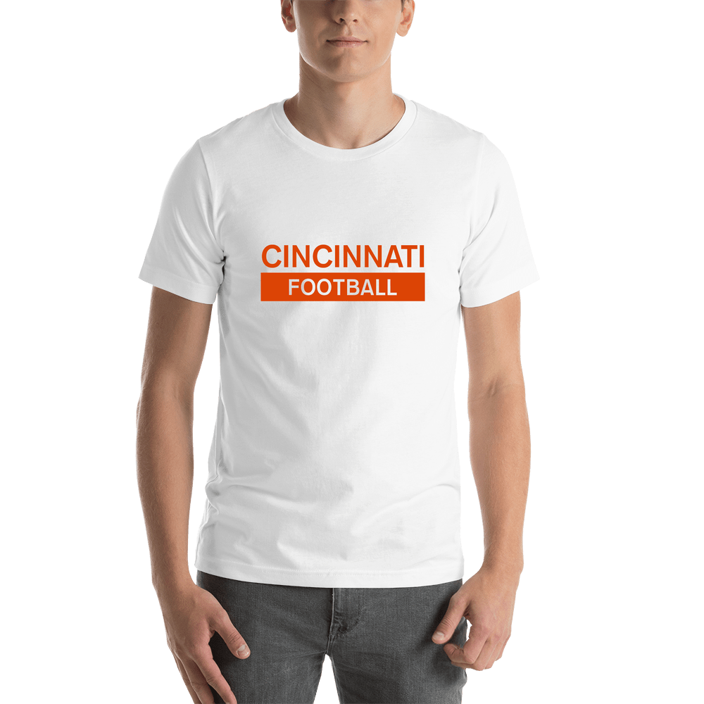 Custom Cincinnati Football T-Shirt - White - Shirt View
