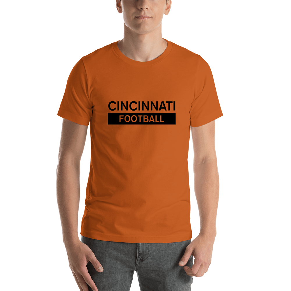 Custom Cincinnati Football T-Shirt - Orange - Shirt View