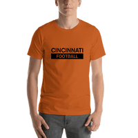 Thumbnail for Custom Cincinnati Football T-Shirt - Orange - Shirt View