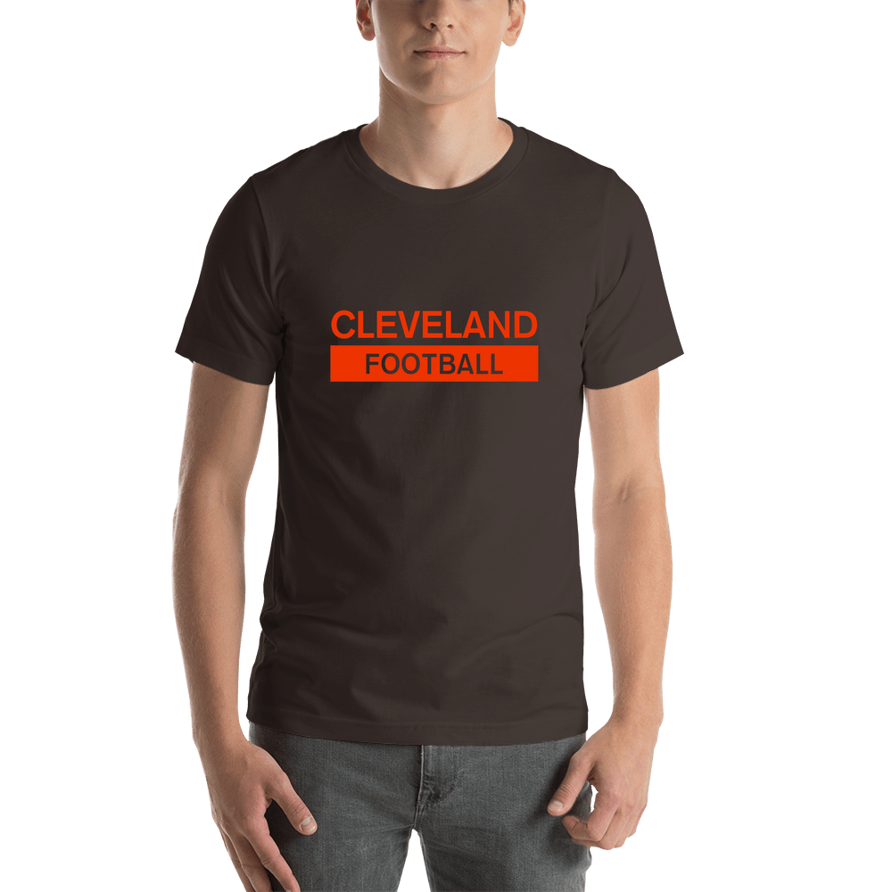 Custom Cleveland Football T-Shirt - Brown - Shirt View