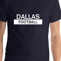 Thumbnail for Custom Dallas Football T-Shirt - Navy Blue - Shirt Close-Up View