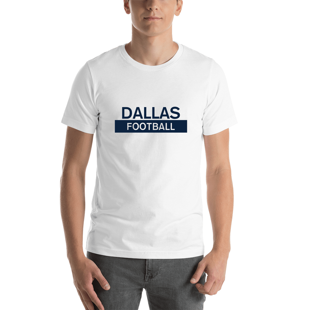 Custom Dallas Football T-Shirt - White - Shirt View
