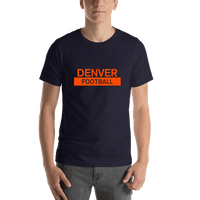 Thumbnail for Custom Denver Football T-Shirt - Navy Blue - Shirt View