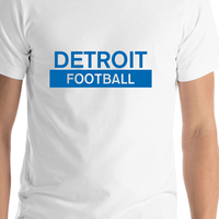 Thumbnail for Custom Detroit Football T-Shirt - White - Shirt Close-Up View