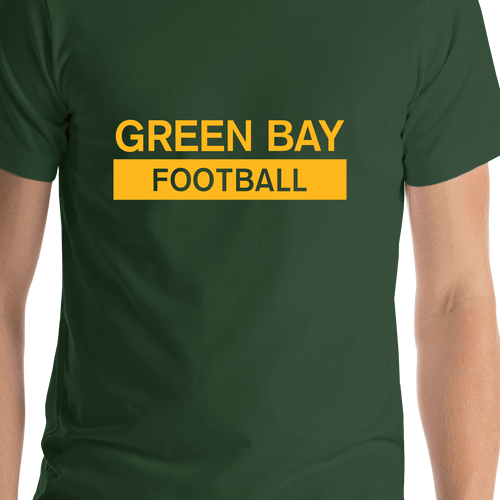 Custom Green Bay Football T-Shirt - Green - Shirt Close-Up View