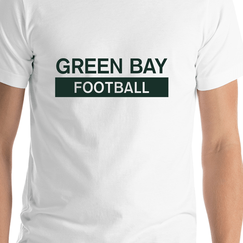 Custom Green Bay Football T-Shirt - White - Shirt Close-Up View