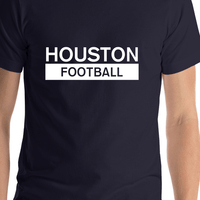 Thumbnail for Custom Houston Football T-Shirt - Navy Blue - Shirt Close-Up View