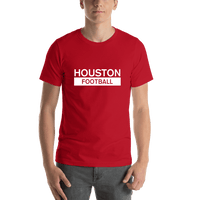 Thumbnail for Custom Houston Football T-Shirt - Red - Shirt View