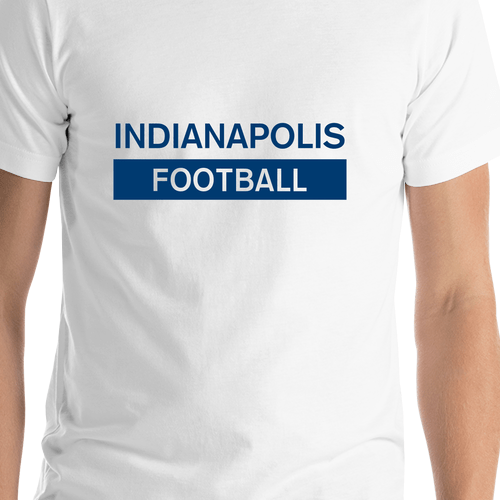 Custom Indianapolis Football T-Shirt - White - Shirt Close-Up View