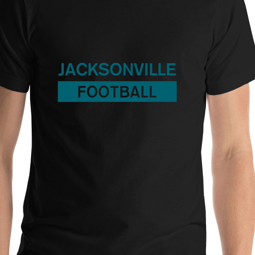 Custom Jacksonville Football T-Shirt - Black - Shirt Close-Up View