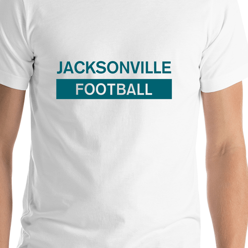 Custom Jacksonville Football T-Shirt - White - Shirt Close-Up View