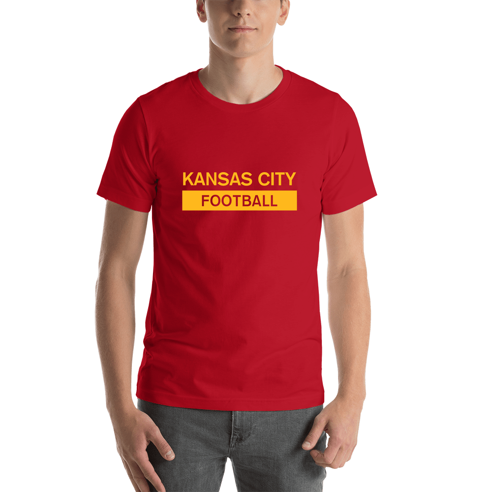 Custom Kansas City Football T-Shirt - Red - Shirt View