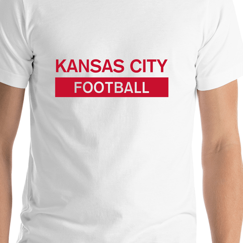 Custom Kansas City Football T-Shirt - White - Shirt Close-Up View