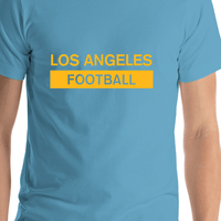 Thumbnail for Custom Los Angeles Football T-Shirt - Blue - Shirt Close-Up View