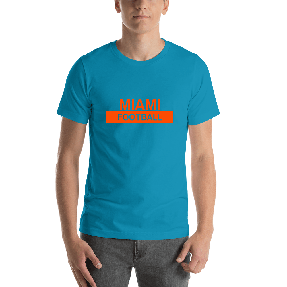 Custom Miami Football T-Shirt - Teal - Shirt View