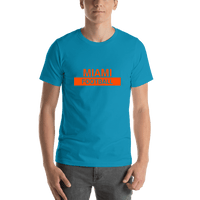 Thumbnail for Custom Miami Football T-Shirt - Teal - Shirt View