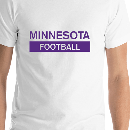 Custom Minnesota Football T-Shirt - White - Shirt Close-Up View