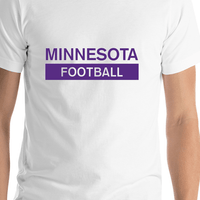 Thumbnail for Custom Minnesota Football T-Shirt - White - Shirt Close-Up View