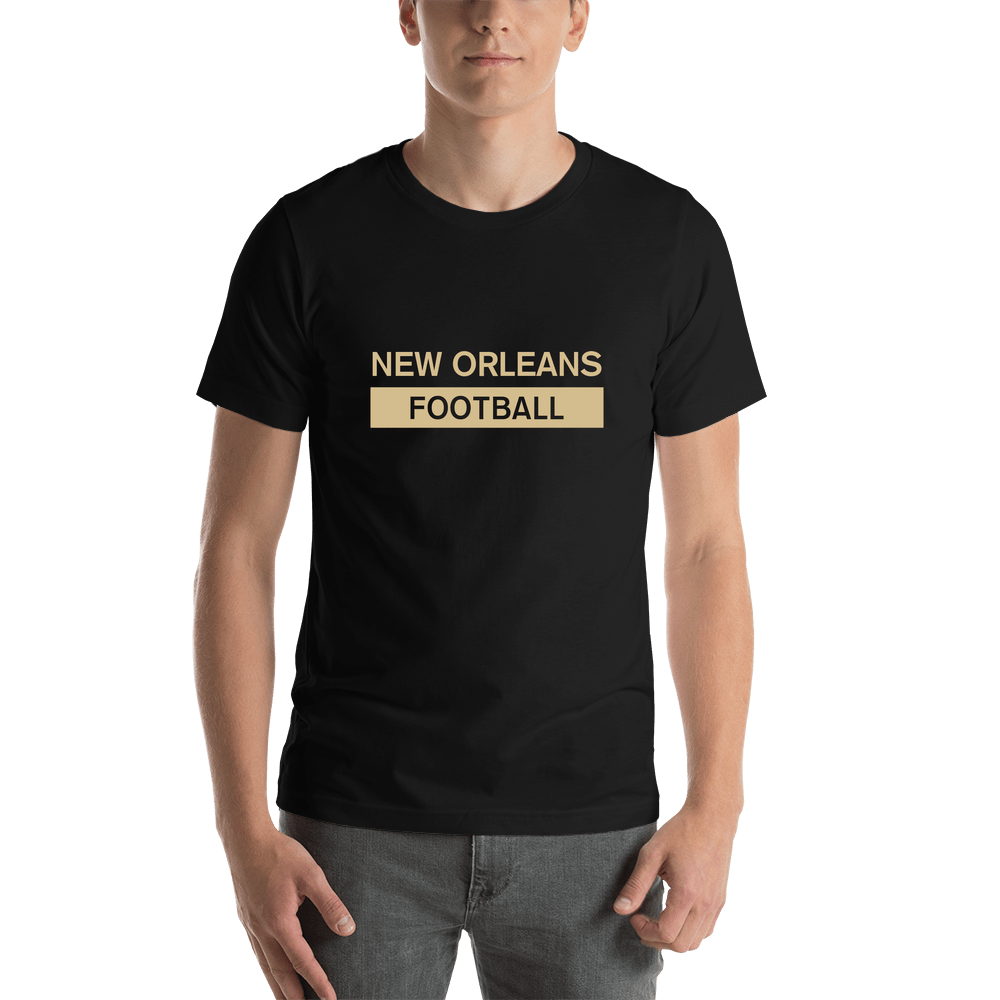 Custom New Orleans Football T-Shirt - Black - Shirt View