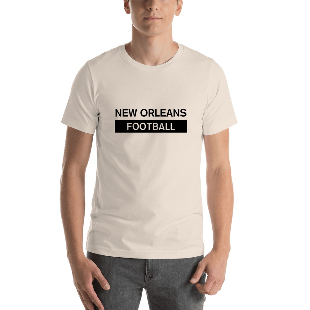 Custom New Orleans Football T-Shirt - Cream - Shirt View