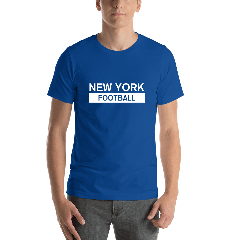 Custom New York Football T-Shirt - Blue - Shirt View