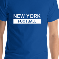 Thumbnail for Custom New York Football T-Shirt - Blue - Shirt Close-Up View