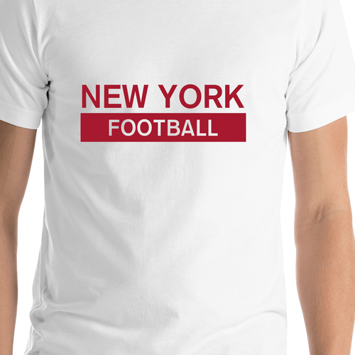 Custom New York Football T-Shirt - White - Shirt Close-Up View