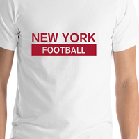 Thumbnail for Custom New York Football T-Shirt - White - Shirt Close-Up View