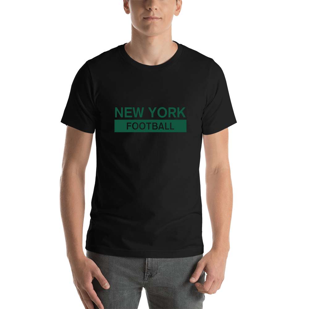 Custom New York Football T-Shirt - Black - Shirt View