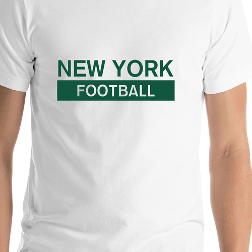 Custom New York Football T-Shirt - White - Shirt Close-Up View