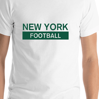 Thumbnail for Custom New York Football T-Shirt - White - Shirt Close-Up View