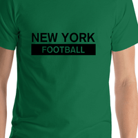 Thumbnail for Custom New York Football T-Shirt - Green - Shirt Close-Up View