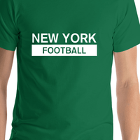 Thumbnail for Custom New York Football T-Shirt - Green - Shirt Close-Up View
