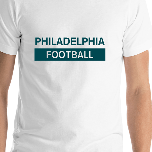 Custom Philadelphia Football T-Shirt - White - Shirt Close-Up View