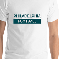Thumbnail for Custom Philadelphia Football T-Shirt - White - Shirt Close-Up View